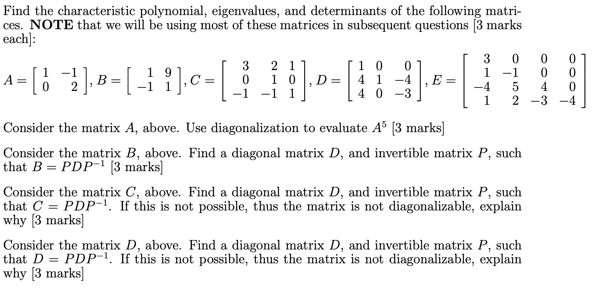 Solved Find The Characteristic Polynomial, Eigenvalues, And | Chegg.com