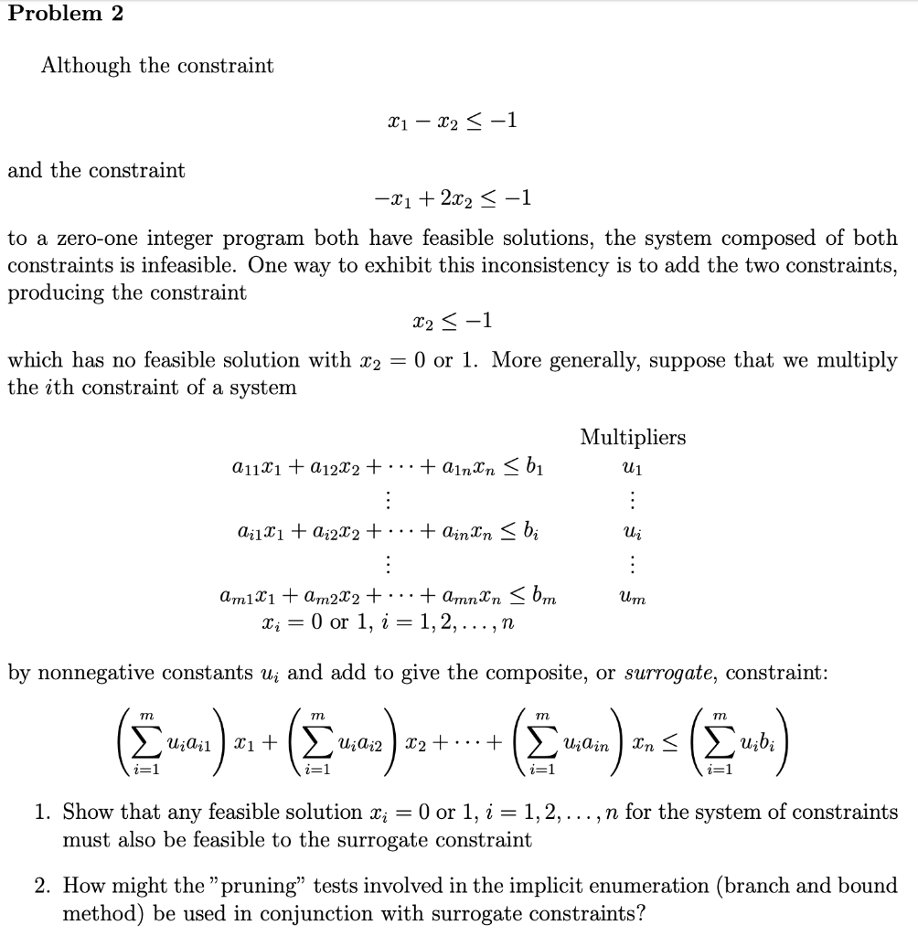 Solved Problem 2 Although the constraint Xi - X2