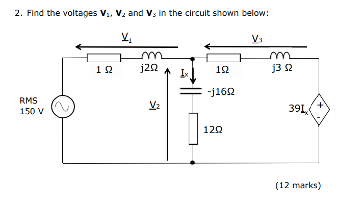 Solved 2. Find The Voltages V1, V2 And V3 In The Circuit | Chegg.com