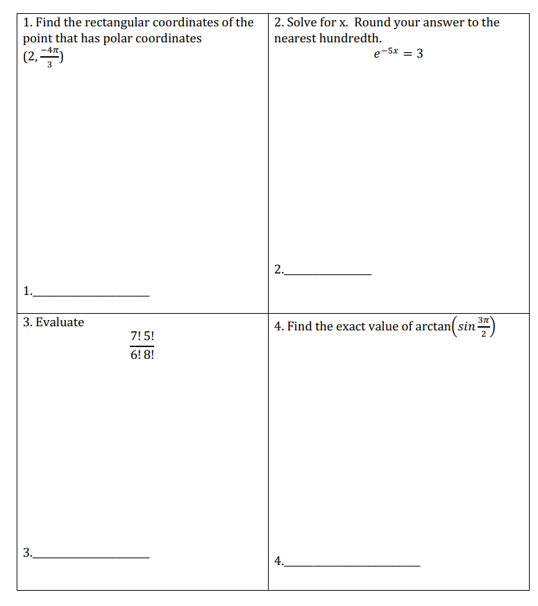 Solved 1. Find the rectangular coordinates of the point that | Chegg.com