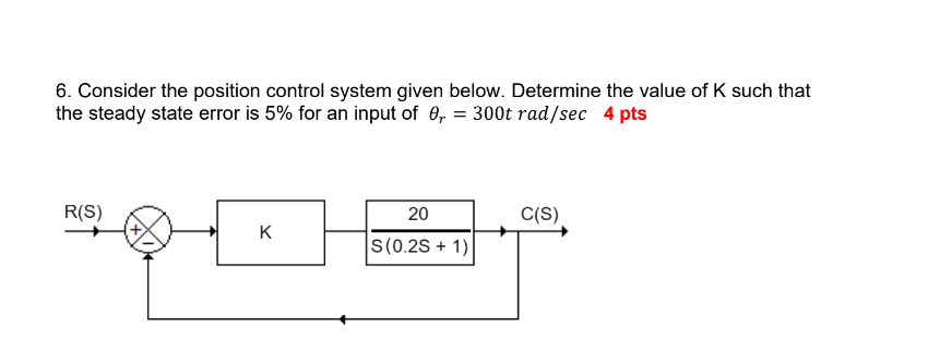Solved Consider the position control system given below. | Chegg.com