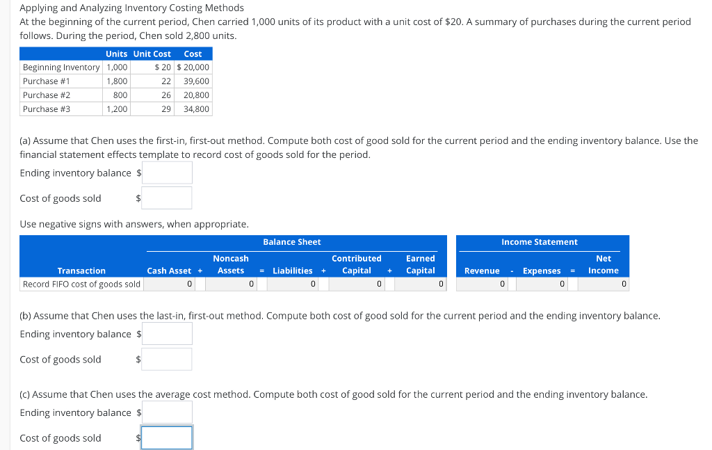 Solved Applying and Analyzing Inventory Costing Methods At | Chegg.com