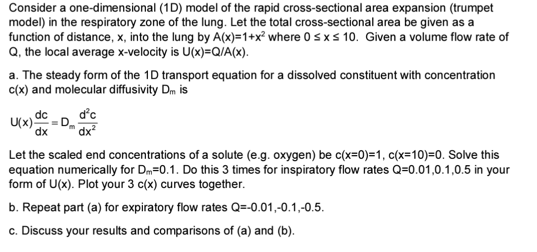 Solved Consider a one-dimensional (1D) model of the rapid | Chegg.com