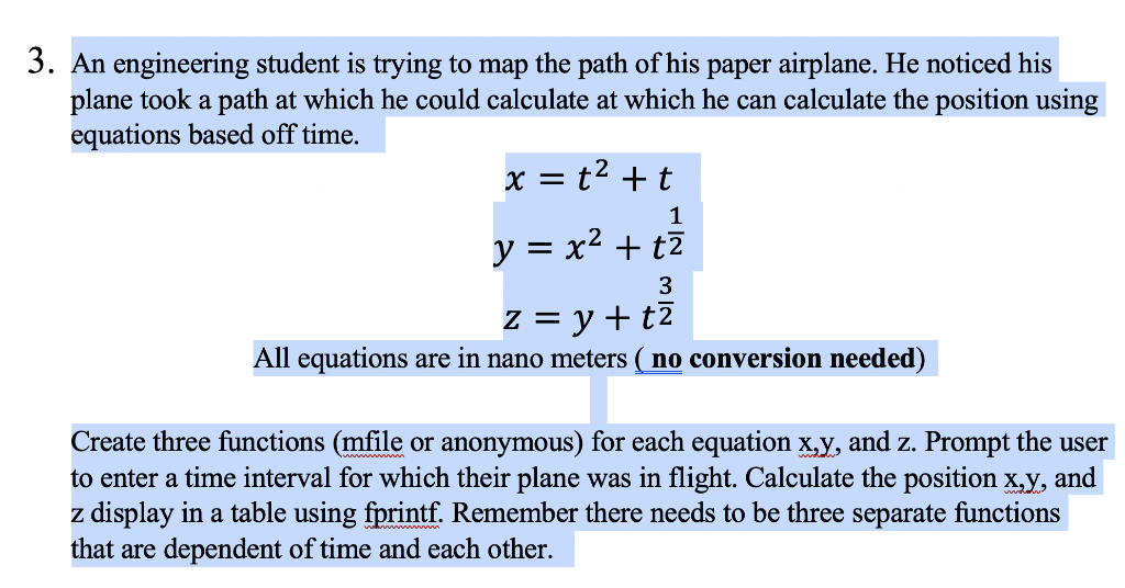 Solved 3. An engineering student is trying to map the path | Chegg.com