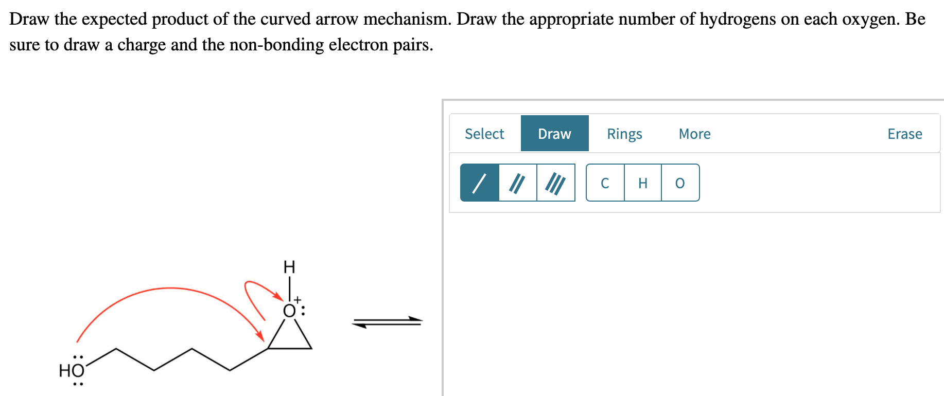 Solved Draw the expected product of the curved arrow