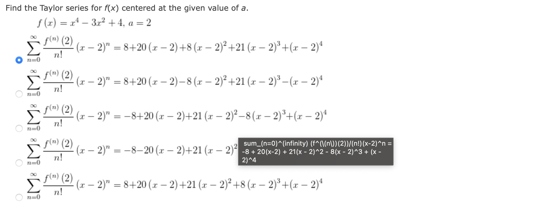 f x )= x 4 4x 3 7x 2 22x 24