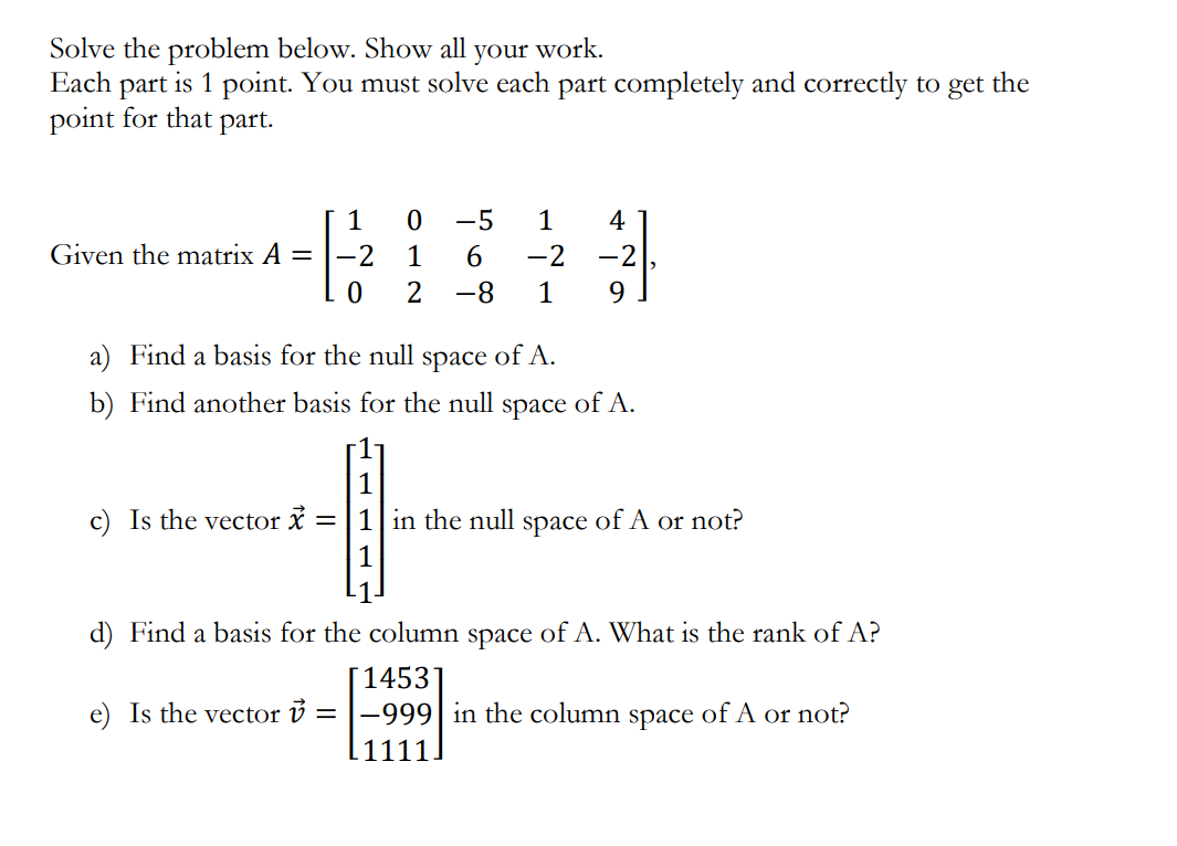 Solved Solve the problem below. Show all your work. Each | Chegg.com