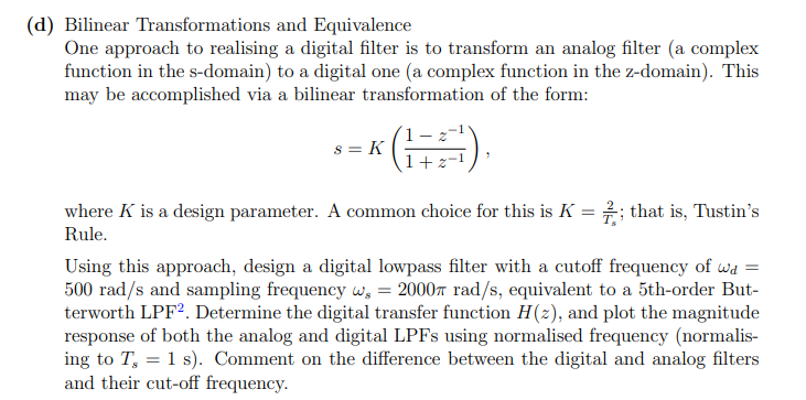 Solved Filters Are A Type Of System. In The Design Of FIR | Chegg.com