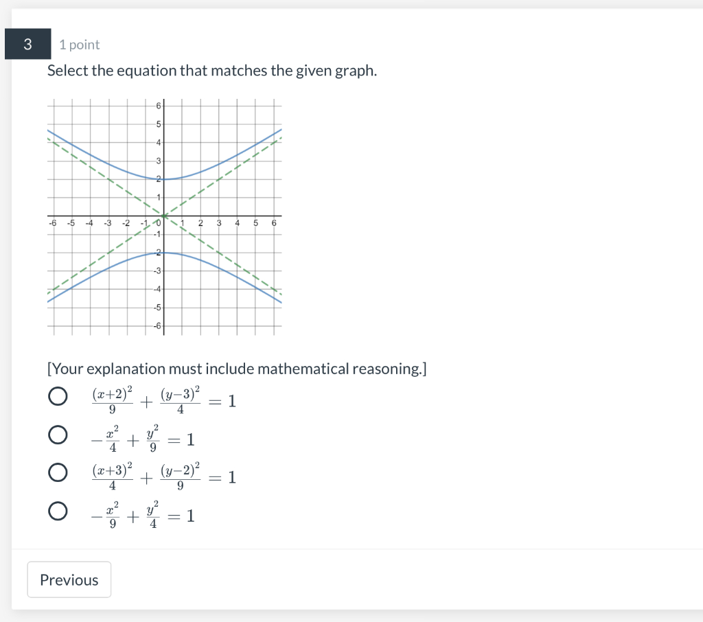 Solved 3 1 Point Select The Equation That Matches The Given Chegg Com