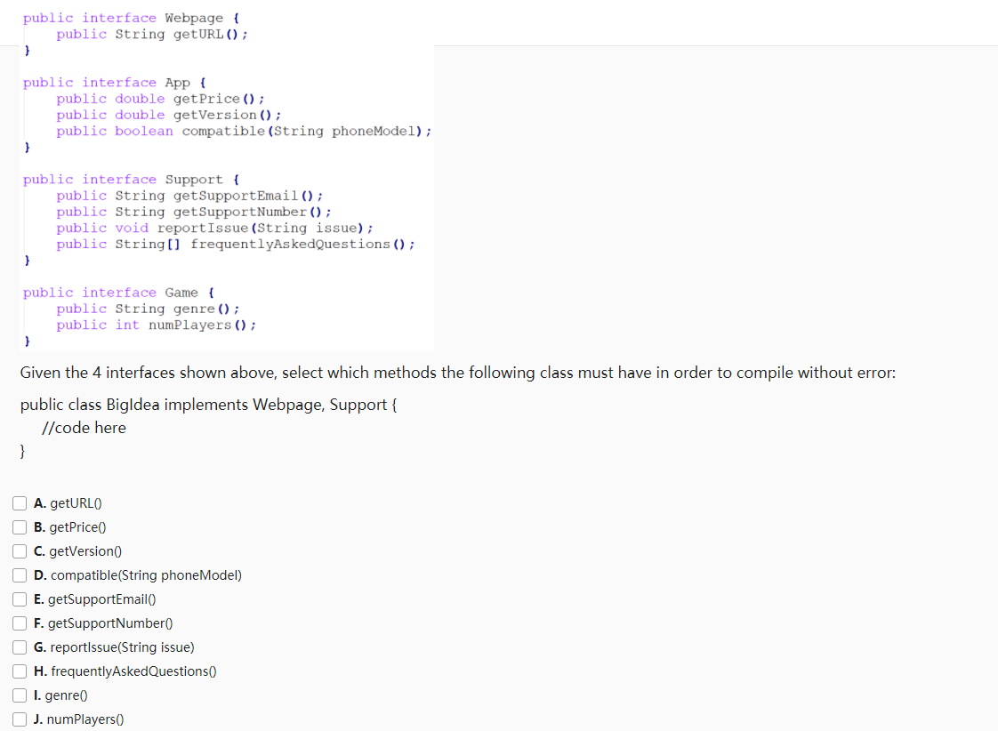 Solved public interface Webpage { public String getURL(); } | Chegg.com