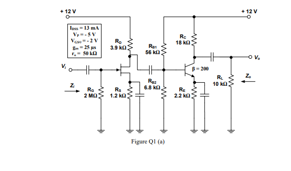 Solved A For The Cascade Amplifier Of Figure Q1 A Det Chegg Com