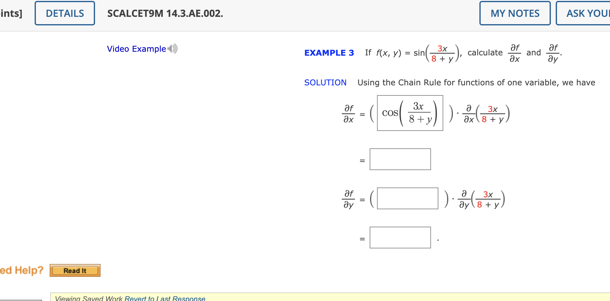 Solved Ple 3 If Fxysin8y3x Calculate ∂x∂f And ∂y∂f 8061