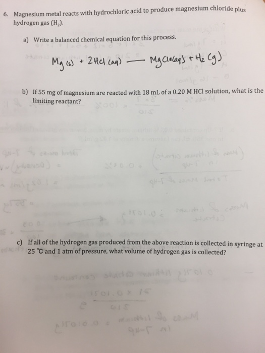 Magnesium Reacts With Hydrochloric Acid