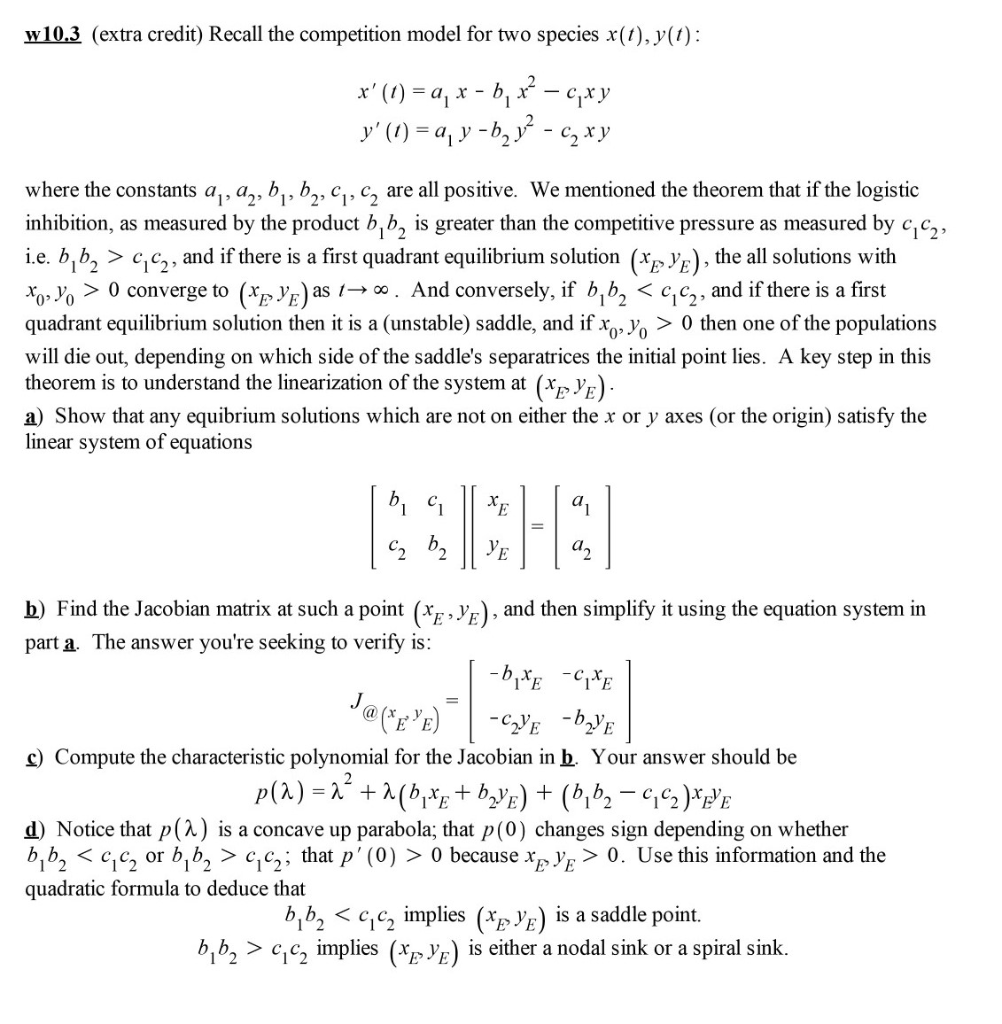 Competition Program Modulus Rule Solved w10.3 (extra credit) Recall the competition model for | Chegg.com