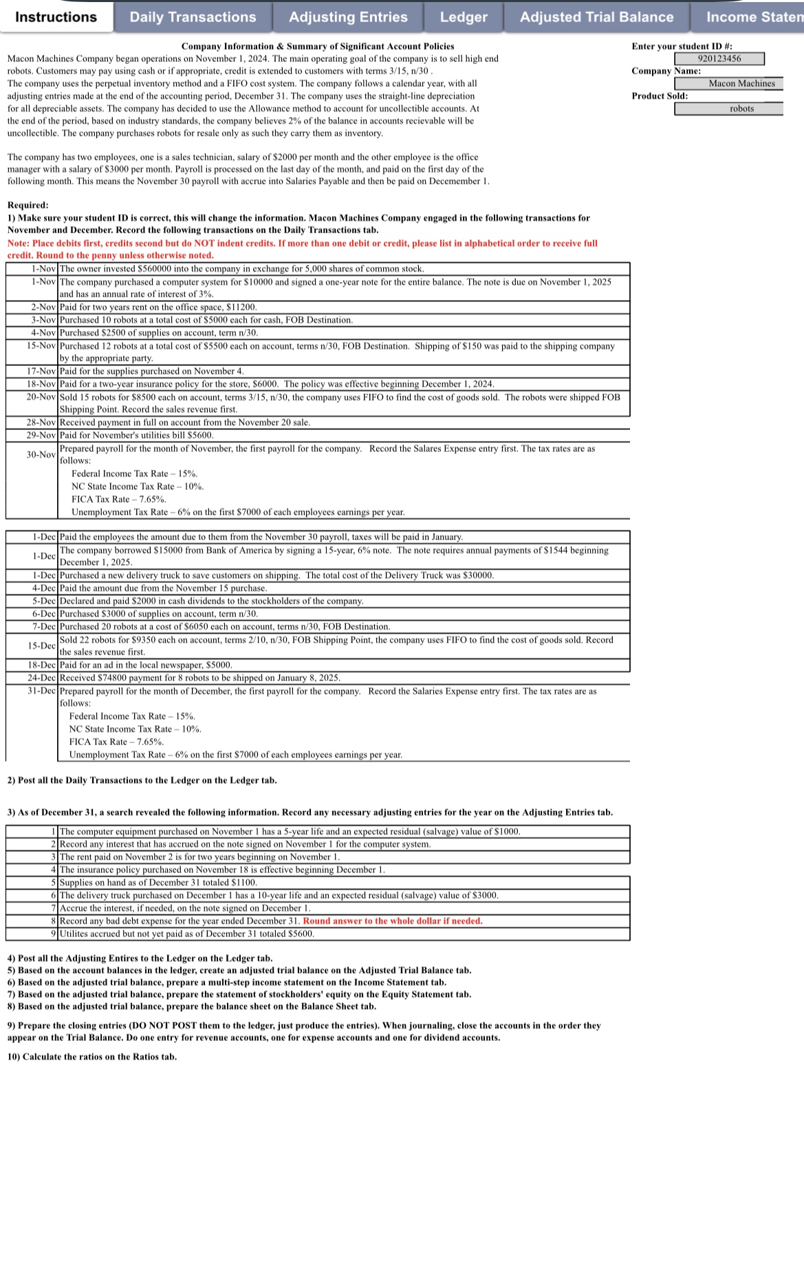 Solved Company Information \& Summary of Significant Account | Chegg.com