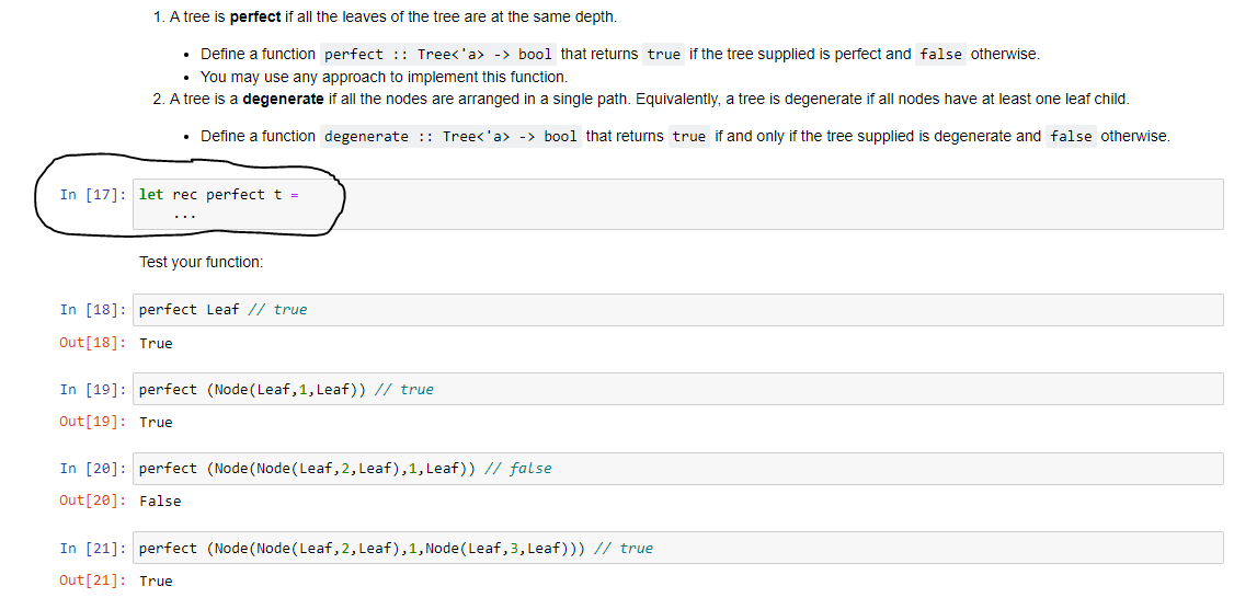 1. A tree is perfect if all the leaves of the tree | Chegg.com