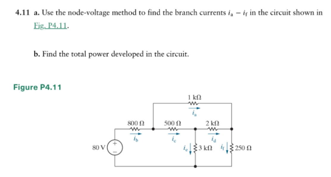 Solved 4 11 A Use The Node Voltage Method To Find The Chegg Com