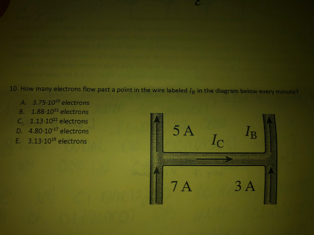 Solved 10. How many electrons flow past a point in the wire | Chegg.com