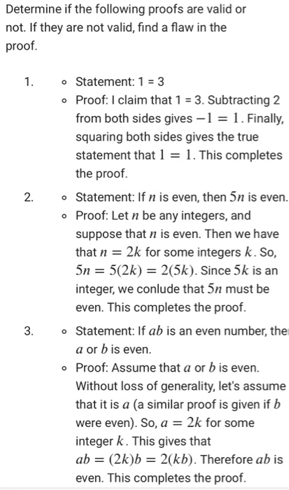 Solved Determine if the following proofs are valid or not. | Chegg.com