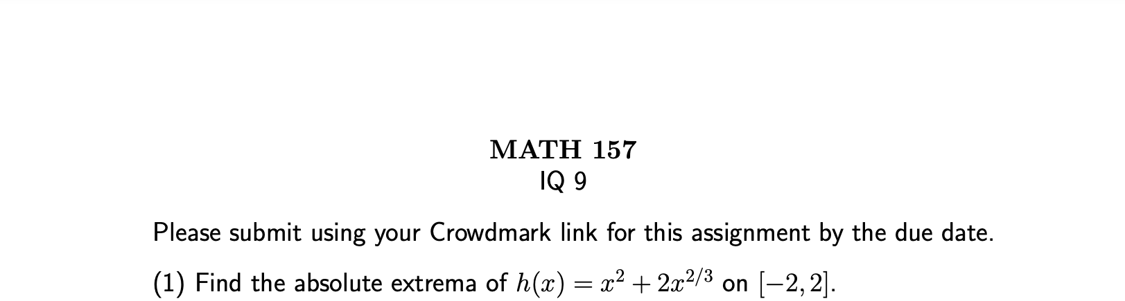 Solved Please submit using your Crowdmark link for this | Chegg.com