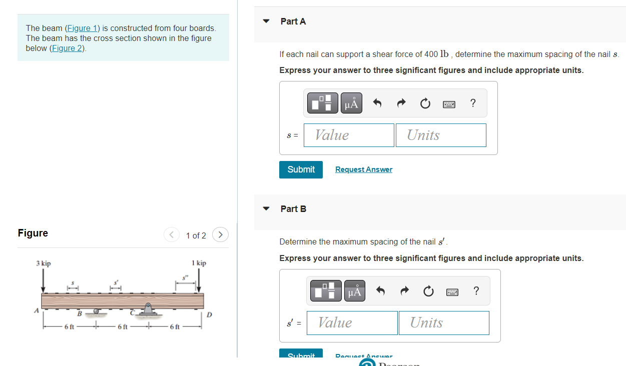 Solved The beam (Figure 1) is constructed from four boards. | Chegg.com