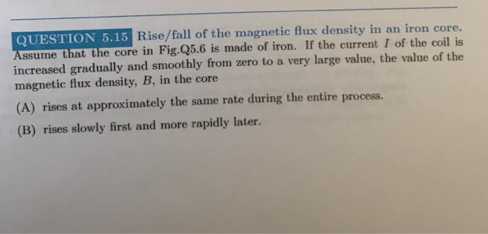 Solved QUESTION 5.15 Rise/fall of the magnetic flux density | Chegg.com