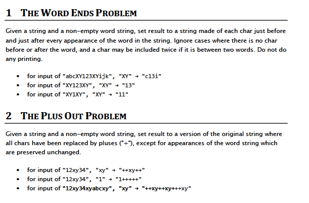 Solved 1 THE WorD ENDs PROBLEM Given a string and a | Chegg.com