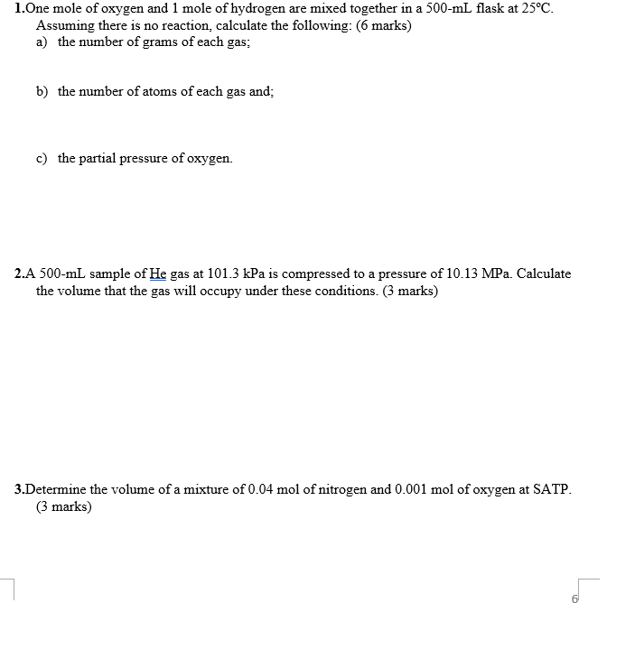 what is the value of 1 mole of hydrogen
