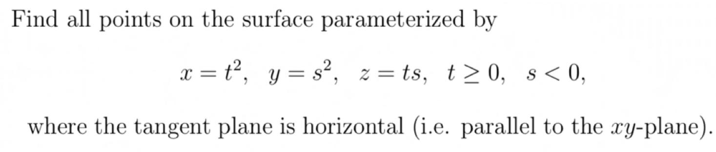 Solved Find all points on the surface parameterized by x = | Chegg.com