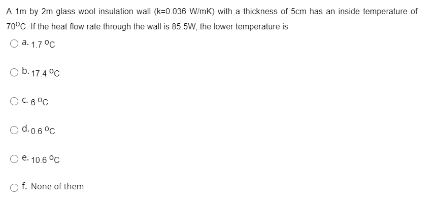 Solved A 1m by 2m glass wool insulation wall (k=0.036 W/mK) | Chegg.com