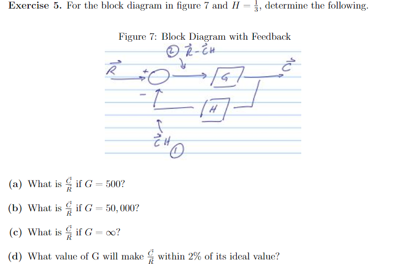 Solved Exercise 5. For The Block Diagram In Figure 7 And | Chegg.com