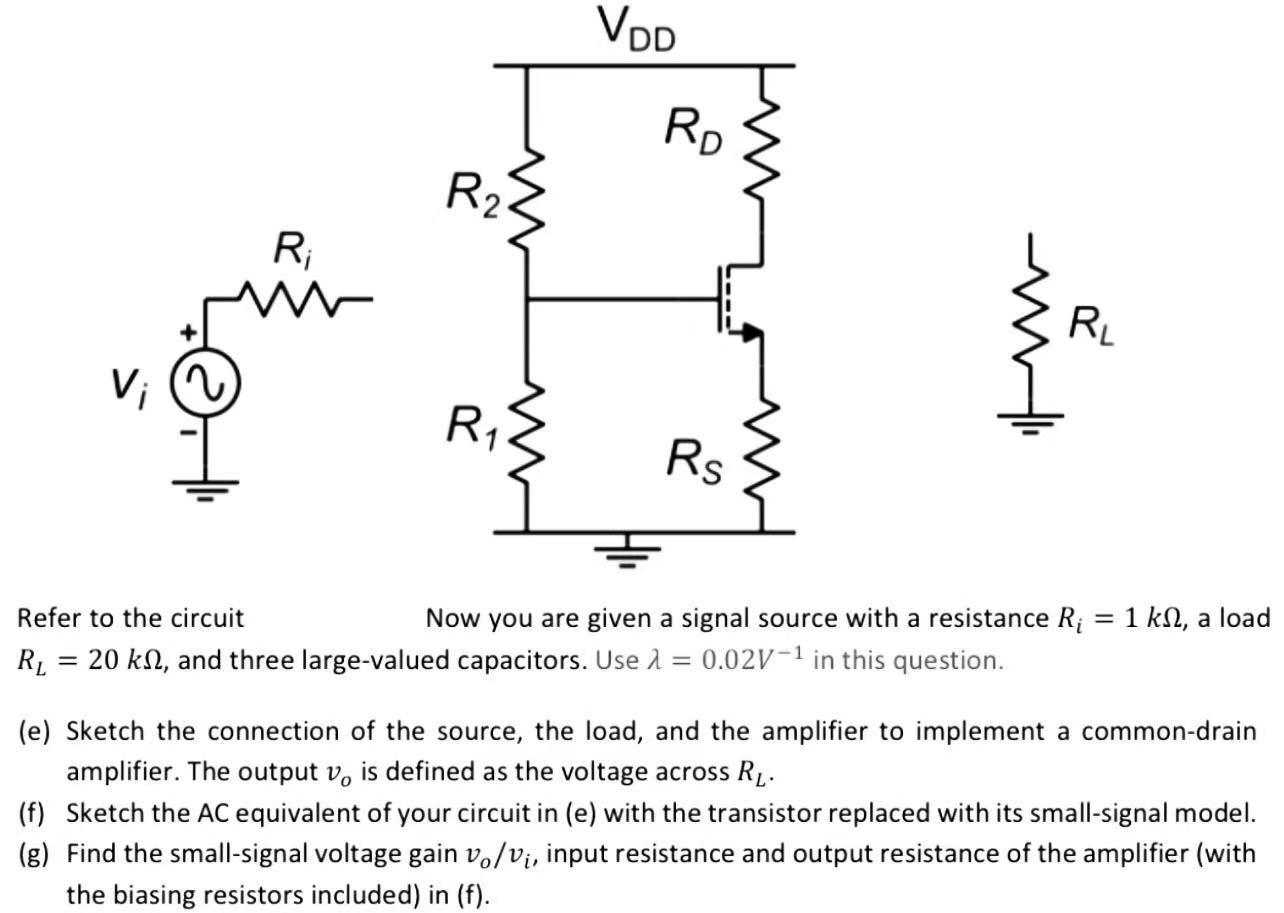 Solved VOD Ro R2 R wi RL w R1 Rs Refer to the circuit Now Chegg