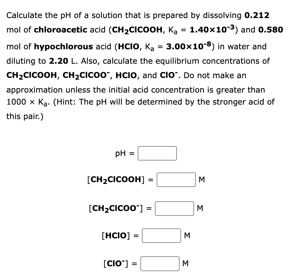 Solved Calculate the pH of a solution that is prepared by | Chegg.com