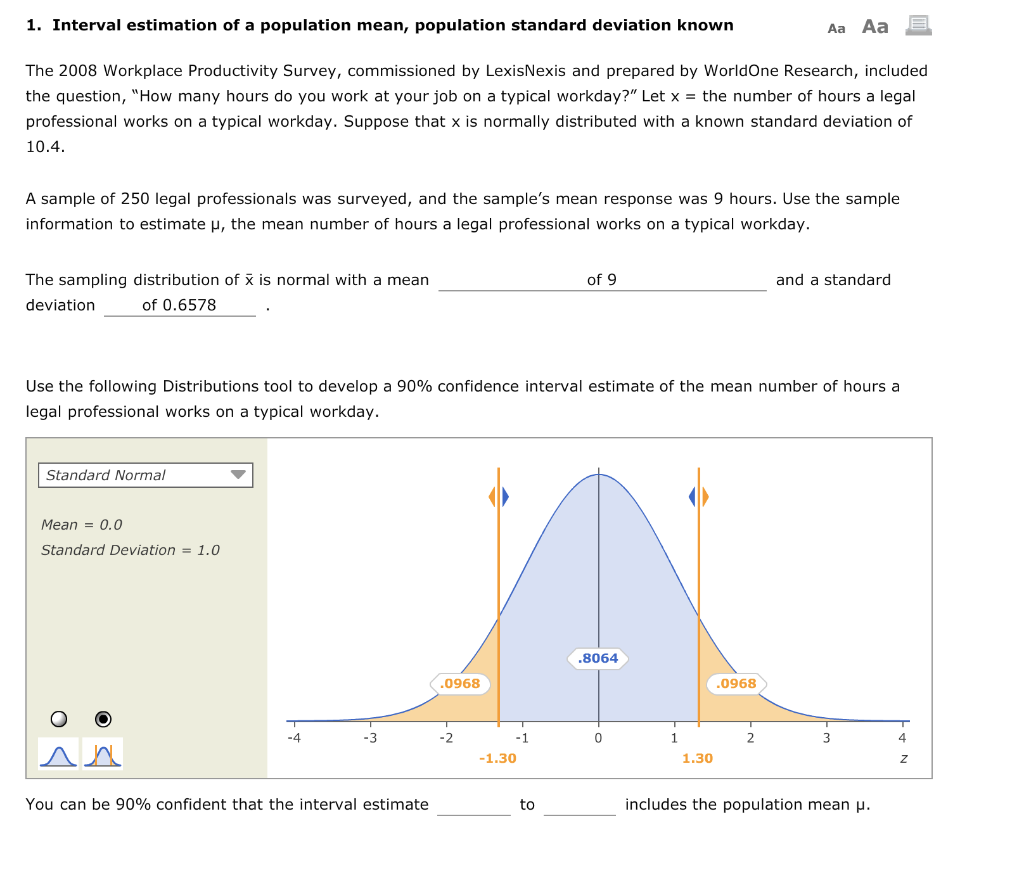 Solved 1. Interval estimation of a population mean, | Chegg.com