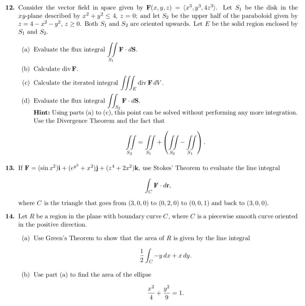 Solved (a3, y3,4z3). Let Si be the disk in the 12. Consider | Chegg.com