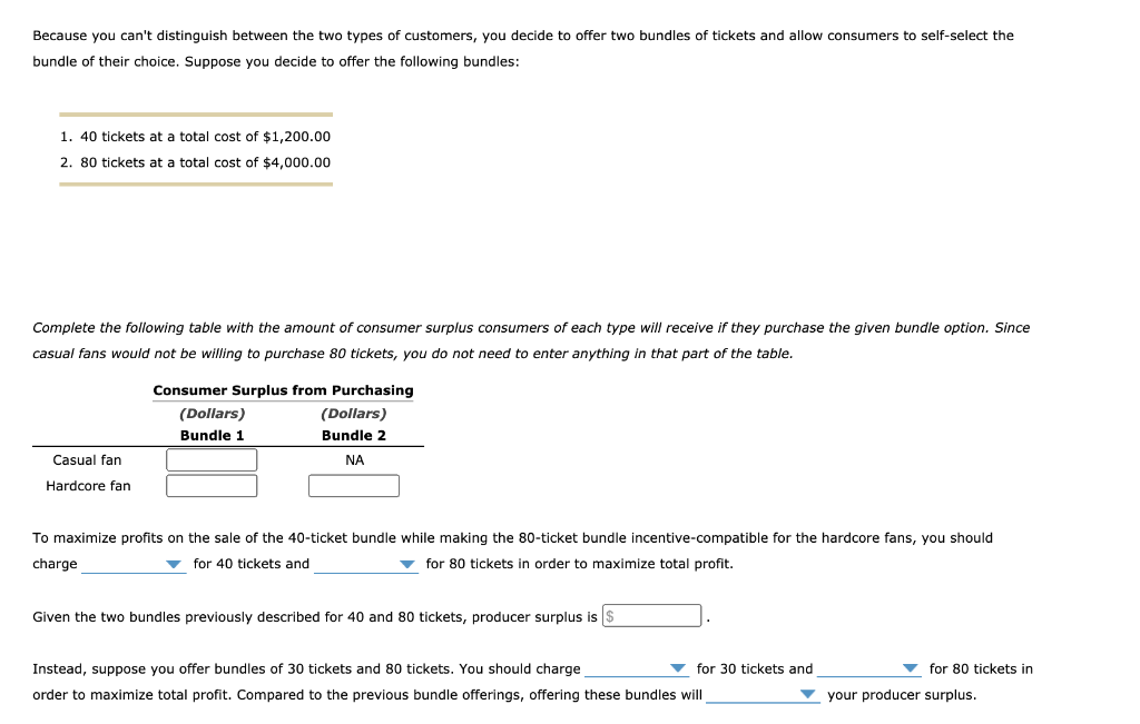 Solved Assume season-ticket prices in the lower bowl for the