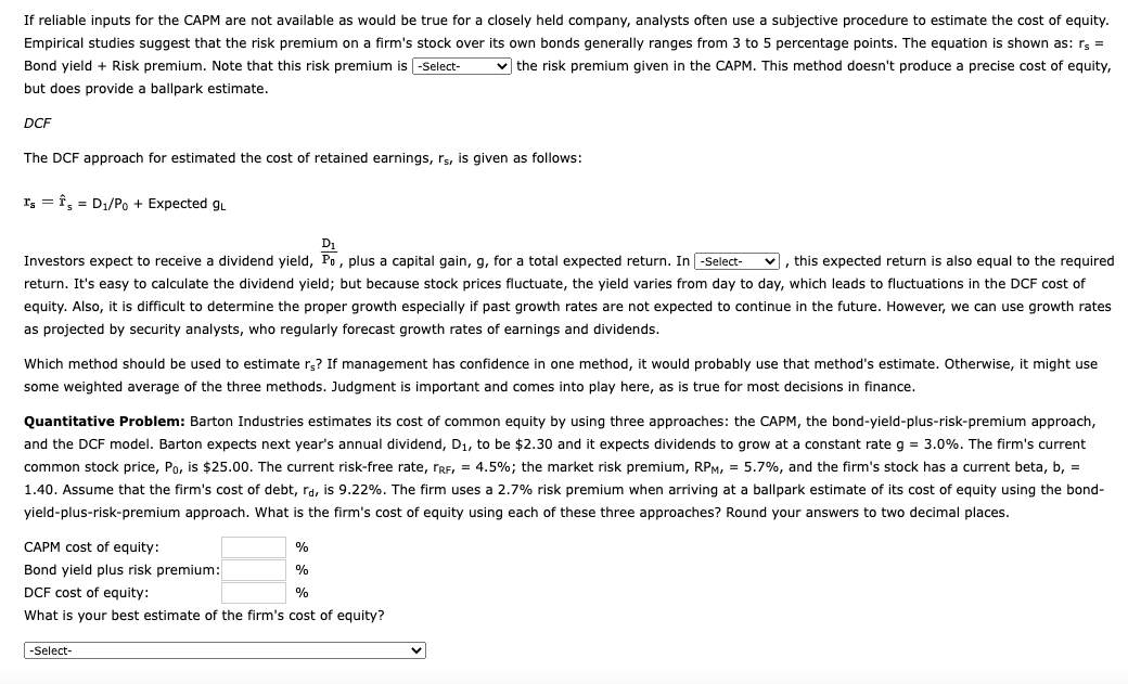 Solved The Cost Of Common Equity Is Based On The Rate Of | Chegg.com