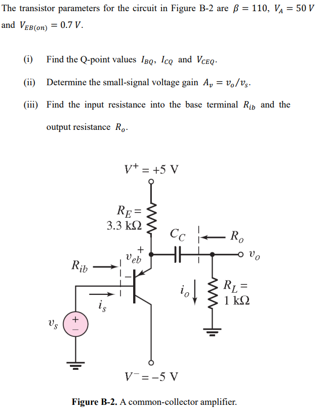 Solved The transistor parameters for the circuit in Figure | Chegg.com