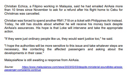 Solved Despite ministerial soundbites, AirAsia passenger | Chegg.com