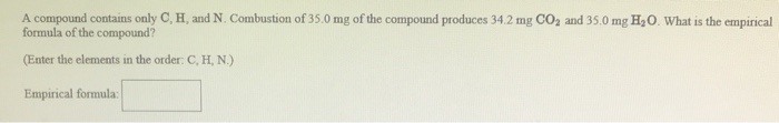 Solved A Compound Contains Only Ch And N Combustion Of 7505