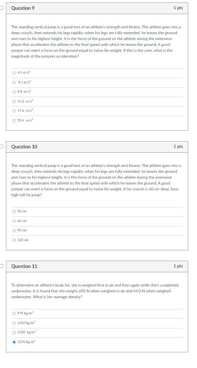 Solved The standing vertical jump is a good tast of an | Chegg.com