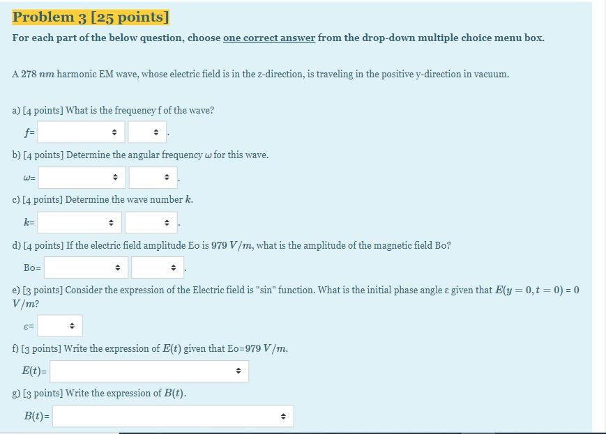 Solved Problem 3 [25 points] For each part of the below | Chegg.com