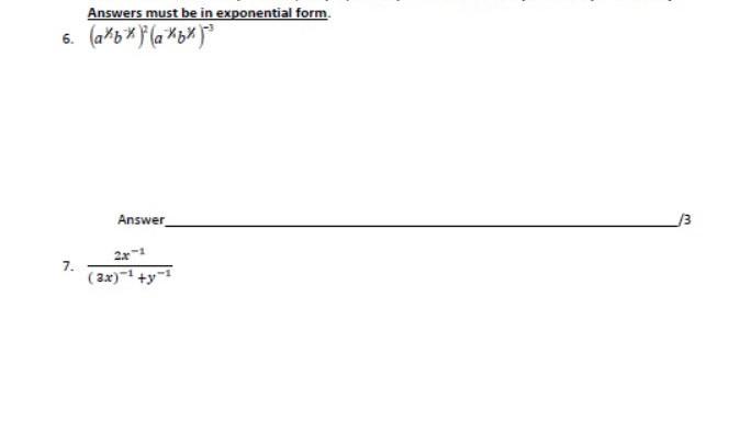 Solved Answers Must Be In Exponential Form. 6. (a*b*}(a*b** | Chegg.com