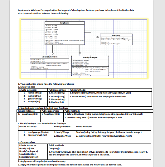 Solved Implement a Windows Form application that supports | Chegg.com