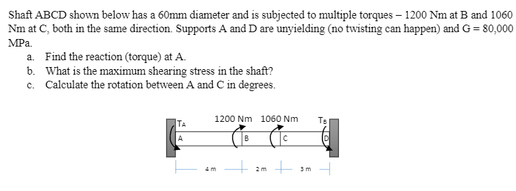 Solved SUBJECT: Mechanics Of Deformable Bodies / Strength | Chegg.com