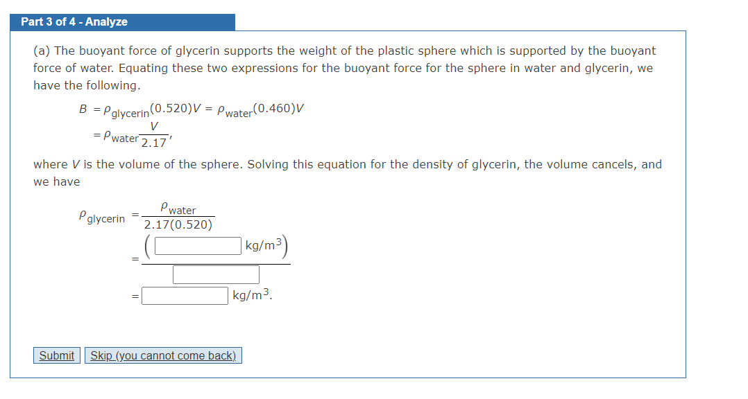 Solved A plastic sphere floats in water with 46.0 of its