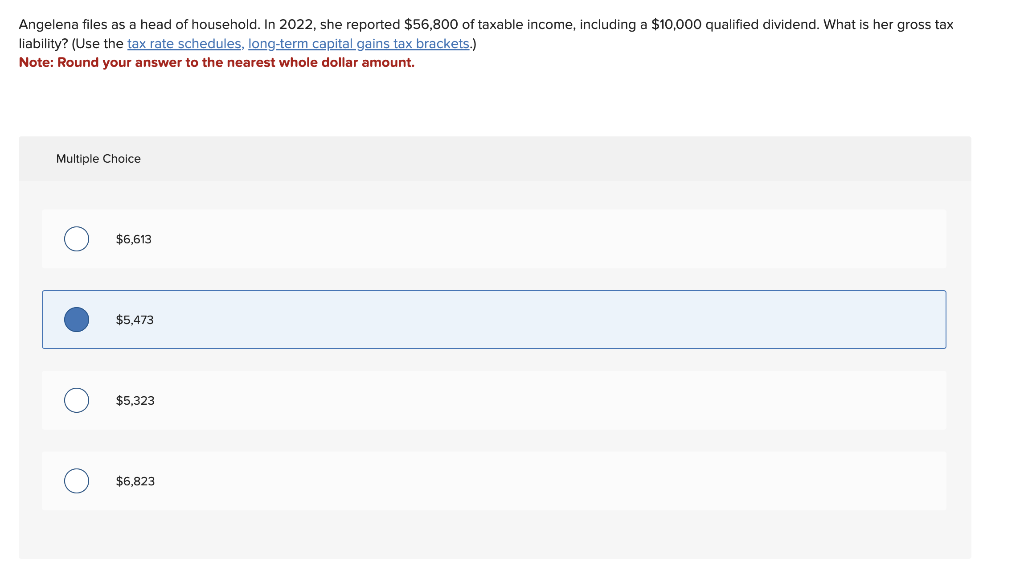 Solved Angelena files as a head of household. In 2022 , she