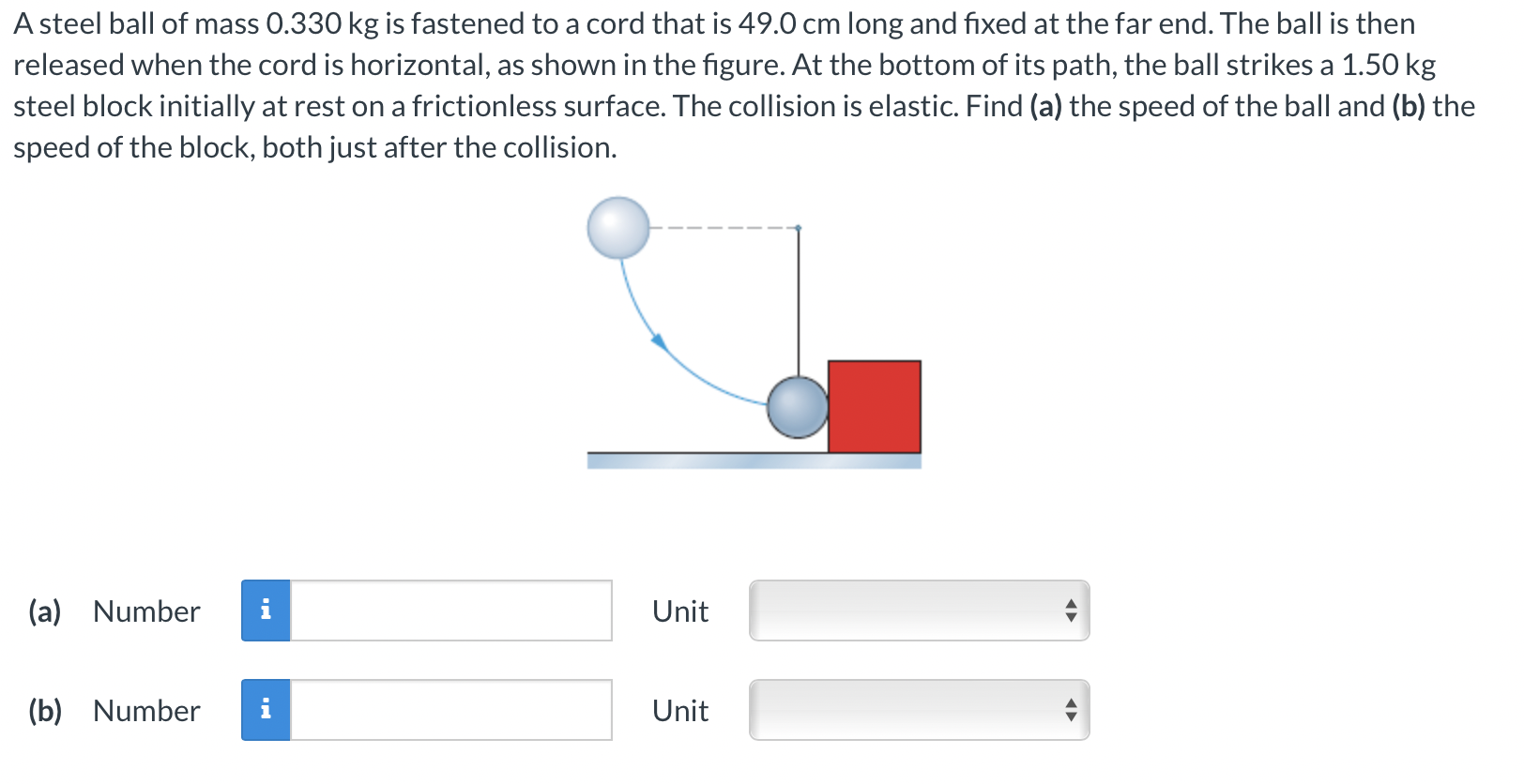 Solved A steel ball of mass 0.330 kg is fastened to a cord