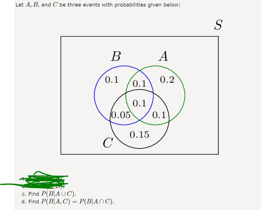 Solved Let A B and C be three events with probabilities Chegg