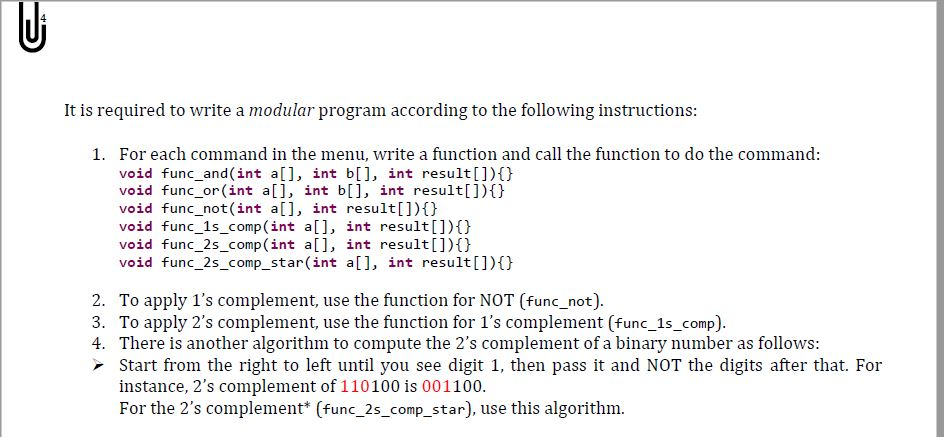 Solved firstly outputs a menu of 7 commands as follows: | Chegg.com